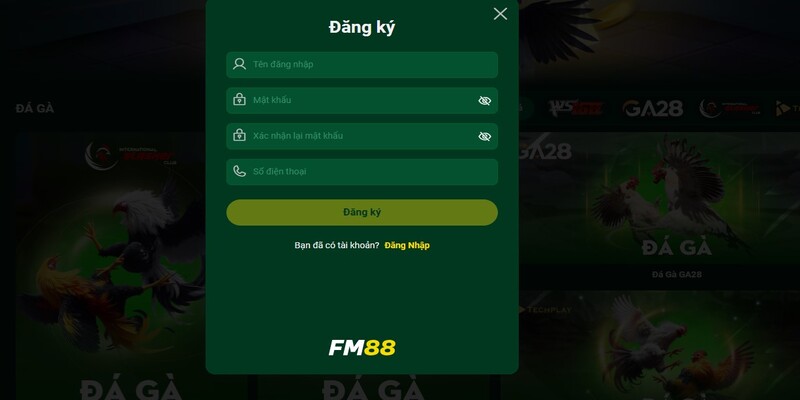 Cách đăng ký tài khoản cá cược đá gà tại FM88